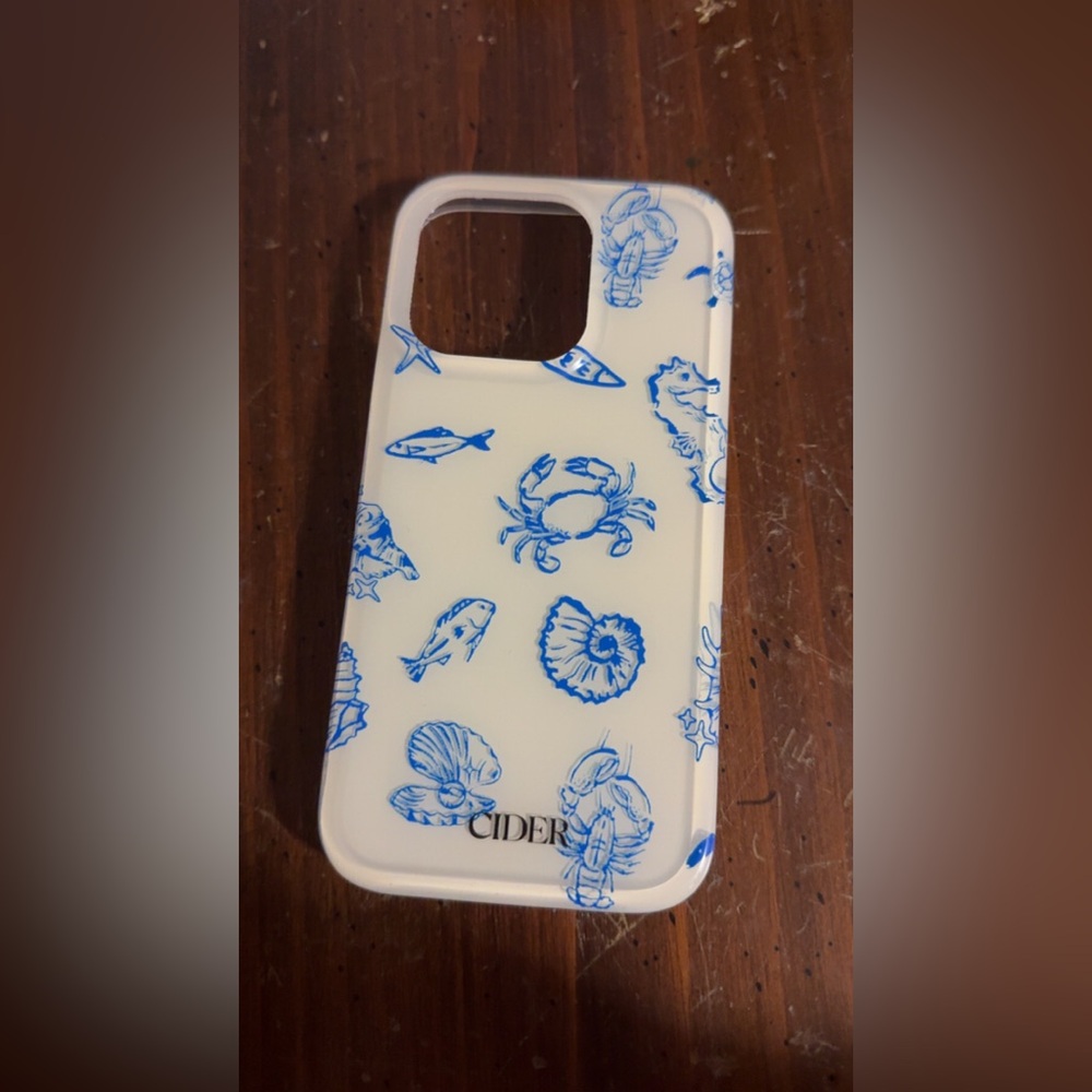 Cider Blue and White Sea Life Phone 15 pro Case